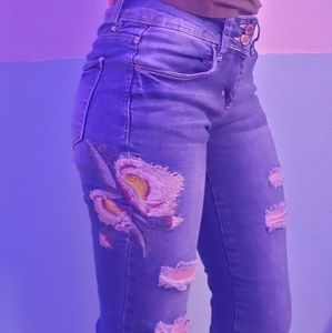 Floral Denim Jeans